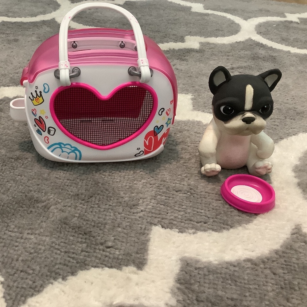 Kids, fake dog toy, dog carrier
